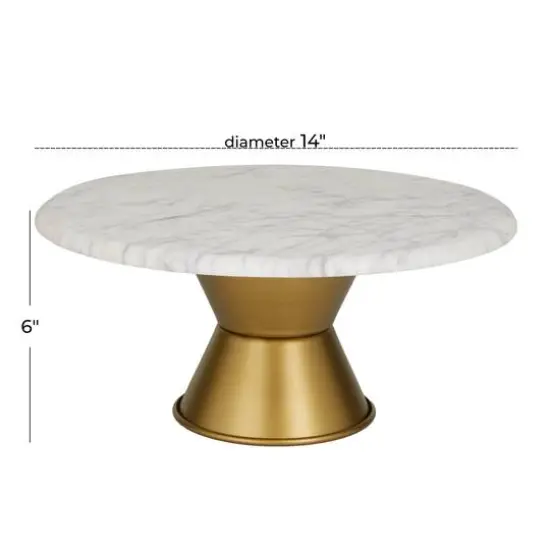 White Glam Cake Stand, 14" x 14" x 6" {7}