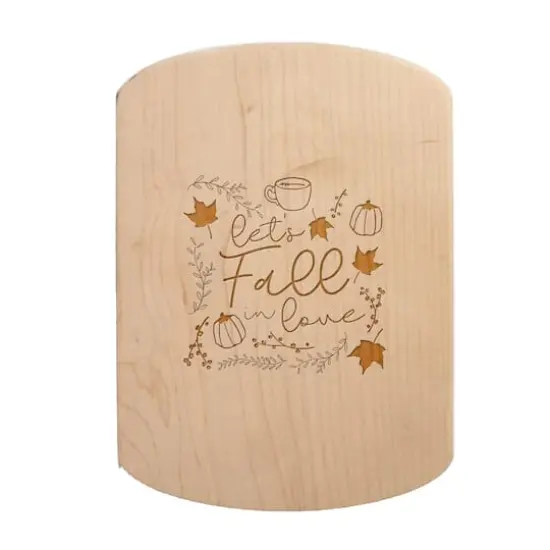 Let's Fall in Love 11" x 8" Maple Oval Cutting Board {1}