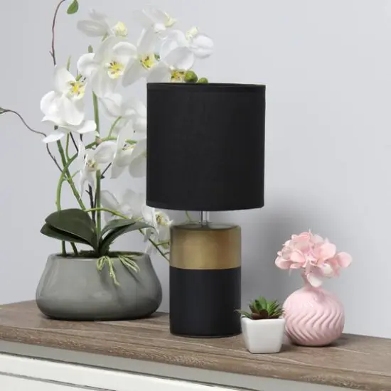 Simple Designs Two Toned Basics Table Lamp Black/Gold {5}