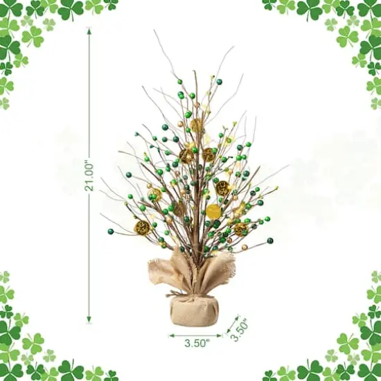 Glitzhome&reg; 21" Lighted St. Patrick's Gold Coin Table Tree {8}