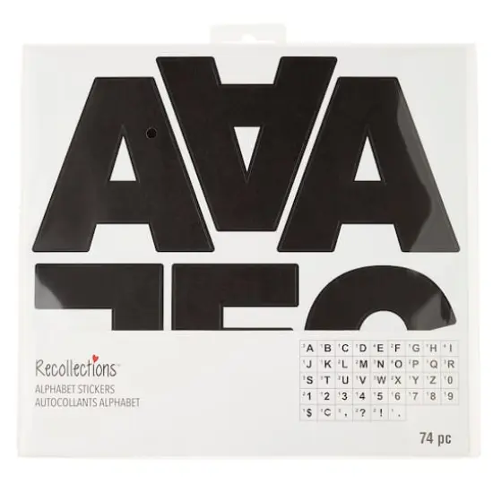 4" Block Alphabet Stickers by Recollections&trade; Black {1}