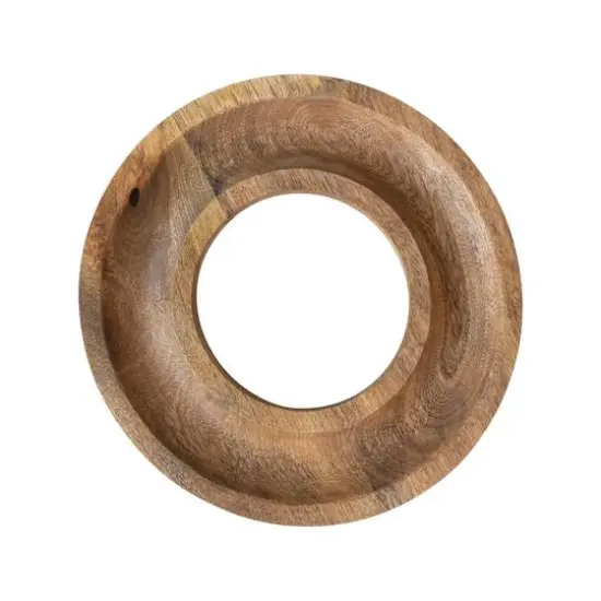 Hello Honey® 14" Natural Round Ring Mango Wood Serving Tray {5}