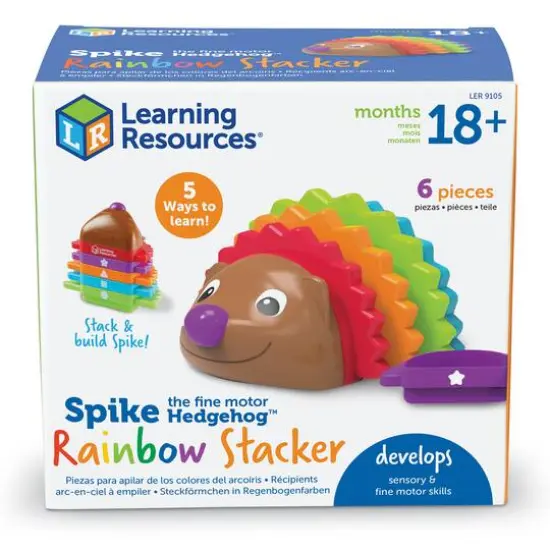 Learning Resources Spike the Fine Motor Hedgehog Rainbow Stackers {6}