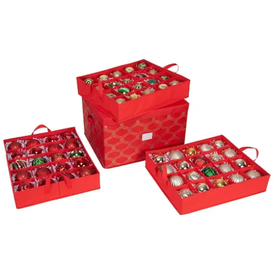 Simplify Red 60ct. Ornament Storage Box {4}