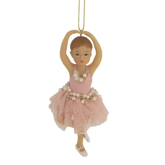 4.25" Pretty in Pink Ballerina Girl Christmas Ornament {1}