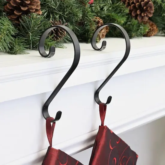Haute Decor Stocking Scroll&reg; Matte Black Stocking Holders, 2ct. {3}