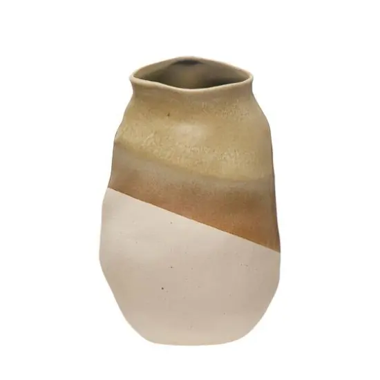 Hello Honey&reg; Bloomingville 13" Tan Reactive Glaze Stoneware Tri-Tone Vase {3}