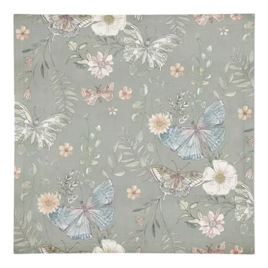 Butterflies Cotton Twill Napkin Green {1}