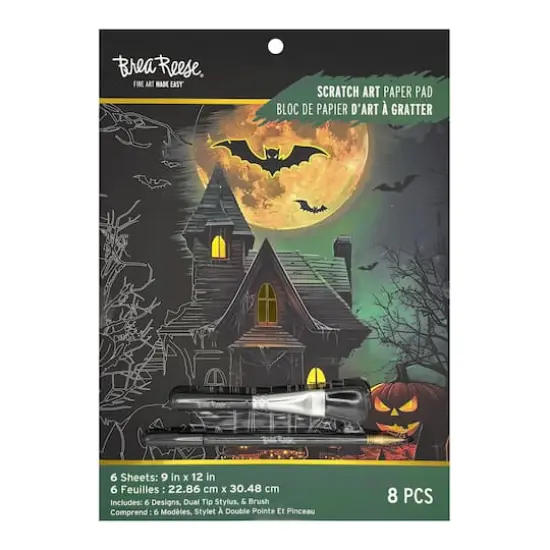 Brea Reese&trade; 9" x 12" Haunted House Scratch Art Paper Pad {1}