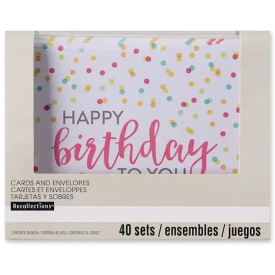 Happy Birthday Cards & Envelopes by Recollections&trade;, 4.25" x 5.5" {6}