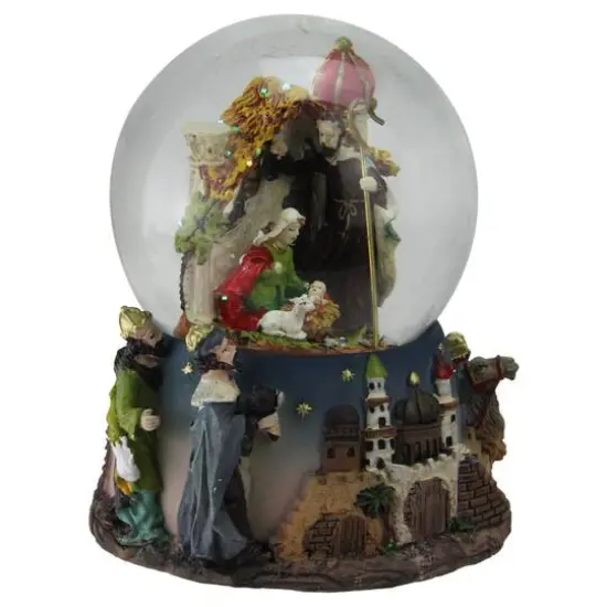 6" Nativity Manger Scene Musical Christmas Snow Globe {4}
