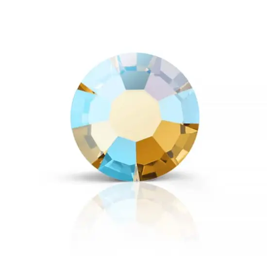 Preciosa MAXIMA SS16 Aurora Borealis Flatback Czech Crystals, 144ct. Topaz AB {1}