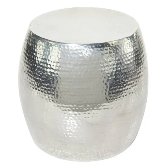 Silver Aluminum Contemporary Accent Table {1}