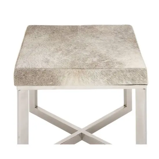 20" Gray & White Stainless Steel Contemporary Stool {3}