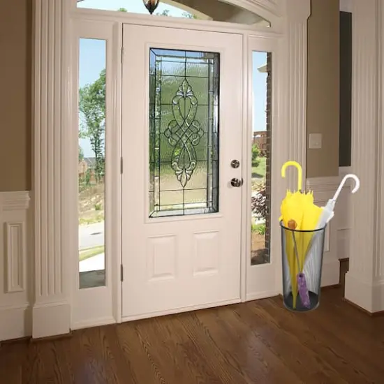 Mind Reader Black Metal Mesh Umbrella Holder Basket {3}