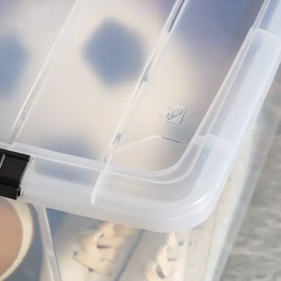 IRIS&reg; 60qt. Buckled Clear Boxes with Clear Buckle Lids, 4ct. {18}