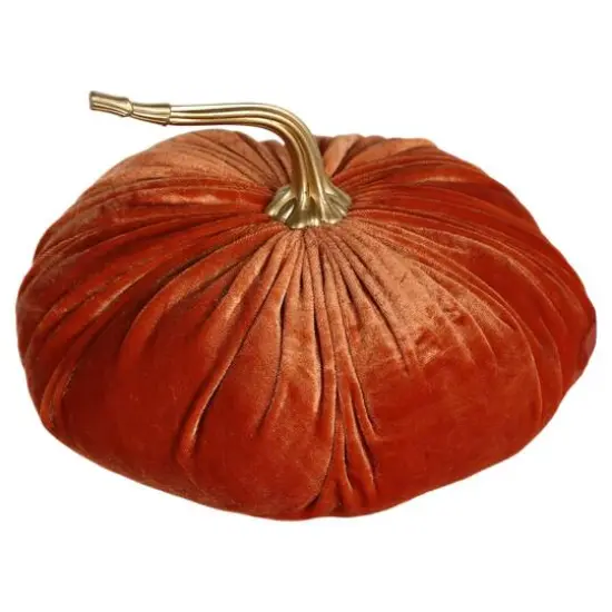 6.5" Velvet Pumpkin Tabletop D&eacute;cor by Ashland&reg; Orange {1}