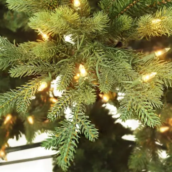 6.5ft. Pre-Lit Balsam Artificial Fir Christmas Tree, Clear LED Lights {5}