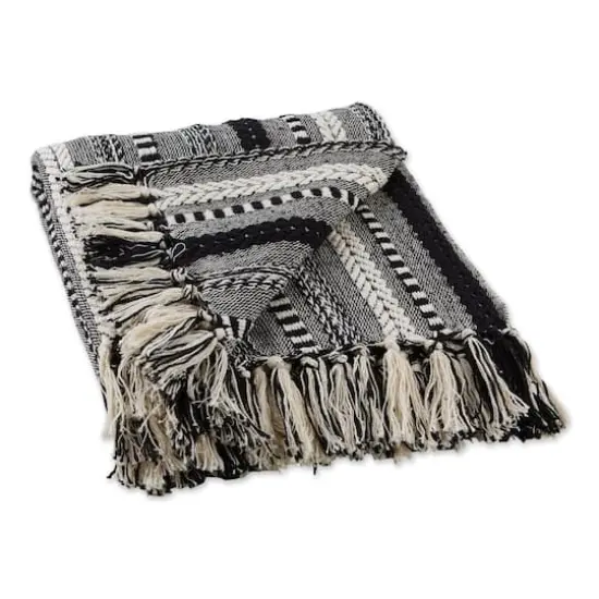 DII&reg; Black Braided Stripe Throw {1}