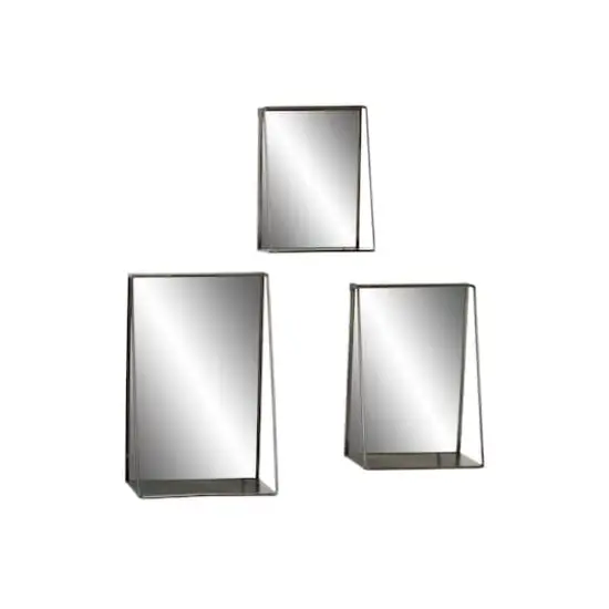 Gold Metal Industrial Wall Mirror, 3ct. {1}