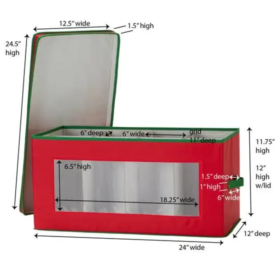 Household Essentials 15" Red Holiday Storage Box {6}