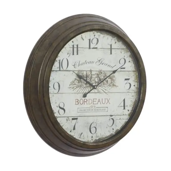 23" White Metal Vintage Wall Clock {4}