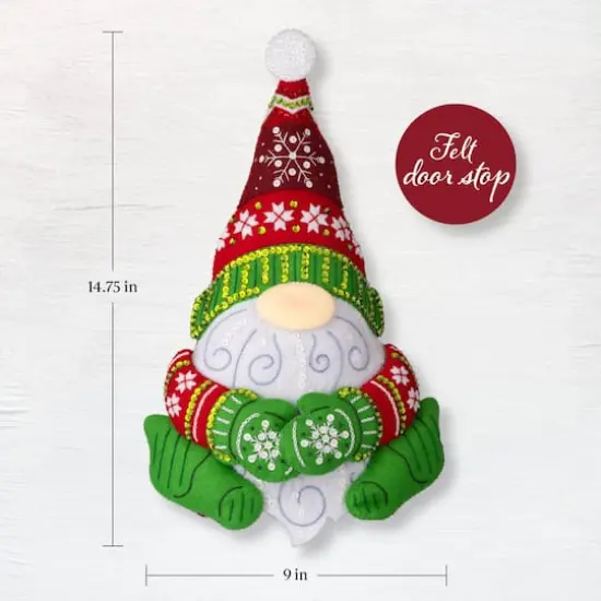 Bucilla&reg; Nordic Gnome Felt Door Stopper Kit {5}