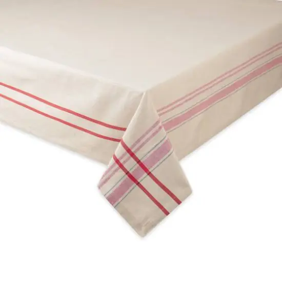 DII&reg; Red French Stripe Tablecloth 60x104 {3}