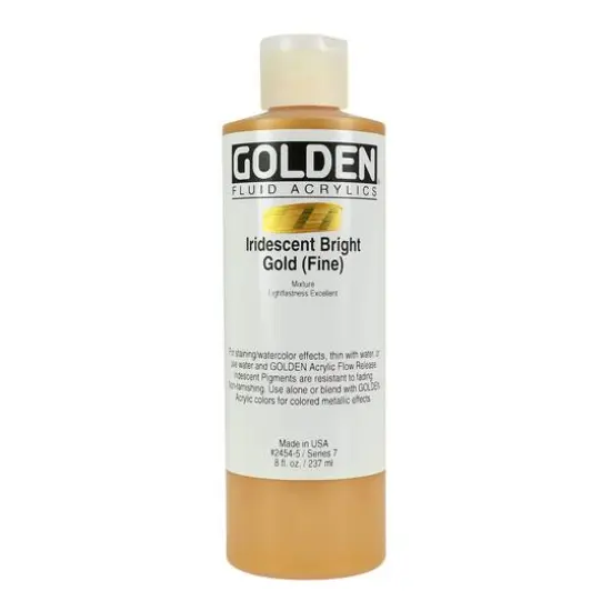 Golden&reg; Iridescent Fluid Acrylics 8oz. Iridescent Bright Gold (Fine) {1}
