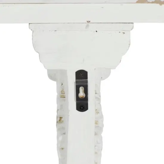 White Wood Farmhouse Wall Shelf {6}