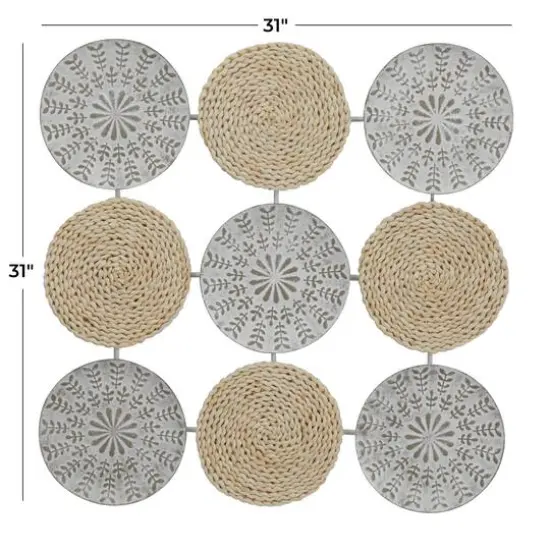 Grey Modern Abstract Wall Decor, 31" x 1" x 31" {6}