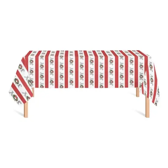 102'' Joy Wreath Stripes Tablecloth {3}