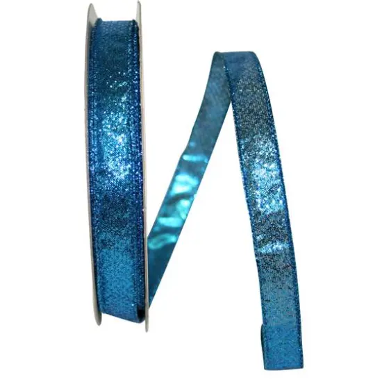 JAM Paper 5/8" x 25yd. Glitter Lam&eacute; Wired Ribbon Turquoise {1}