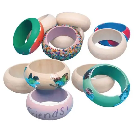 S&S&reg; Worldwide 2.5" Wood Bangle Bracelets, 12ct. {3}