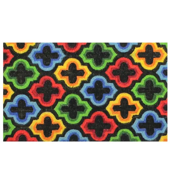 Multicolor Retro Coir Outdoor Rectangular Door Mat, 29.5" x 17.75" {1}