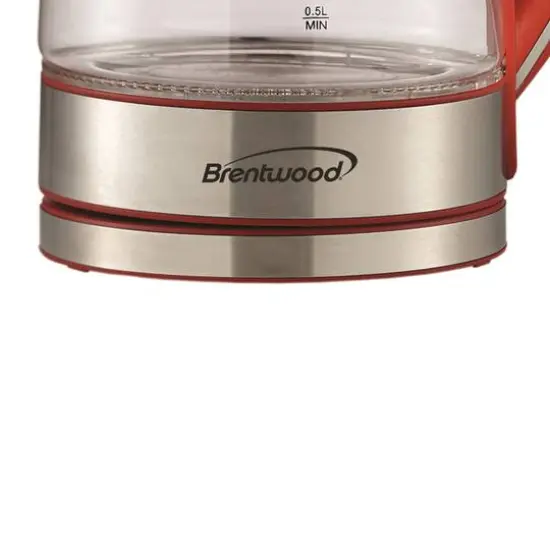 Brentwood 1.7L Red Cordless Tempered-Glass Electric Kettle {7}