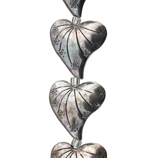 Silver Metal Heart Beads, 24mm by Bead Landing&trade; {4}