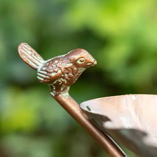 Glitzhome® 19.5" Multi-Functional Faux Copper Patina Finish Bird Feeder {9}