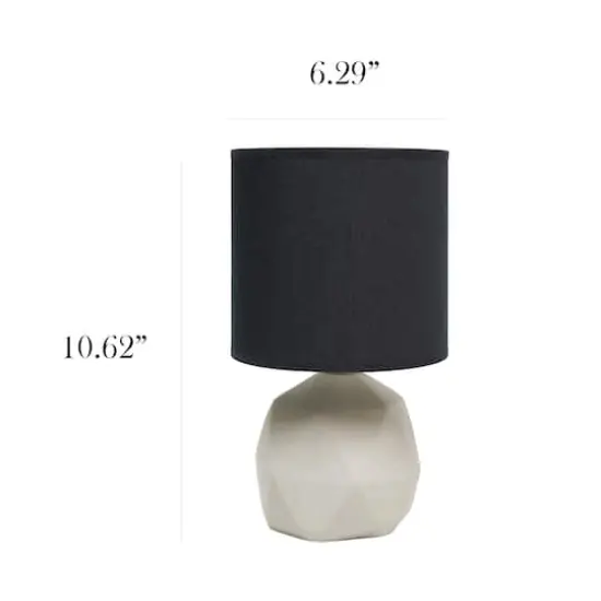 Simple Designs 10.6" Geometric Concrete Lamp Black {4}