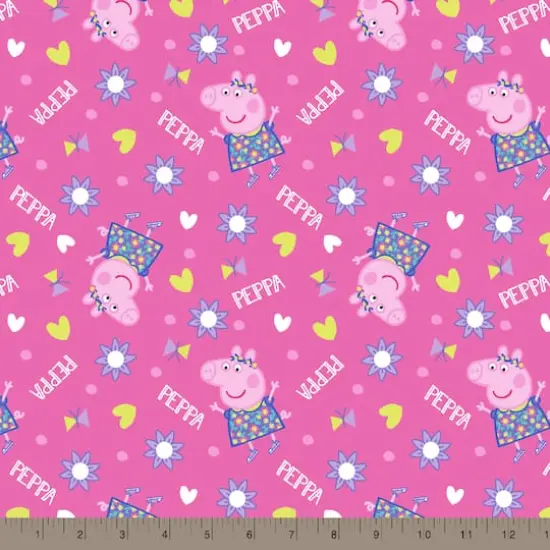 Peppa Pig Pink Toss Cotton Fabric {3}