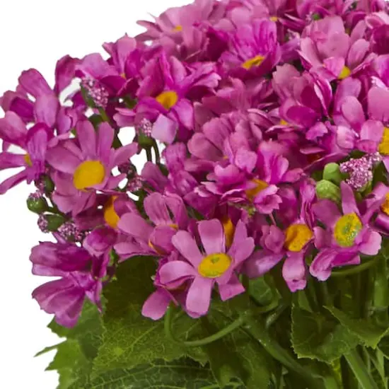 Daisy Artificial Arrangement in Fluted Vase {3}