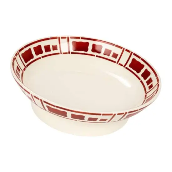 Hello Honey&reg; 8.5" White & Rust Ceramic Footed Bowls, 2ct. {5}