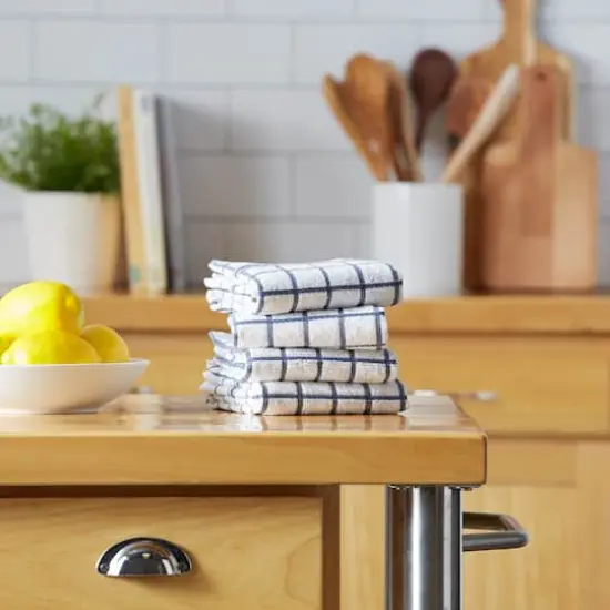 DII&reg; French Blue Windowpane Terry Dishtowels, 4ct. {6}