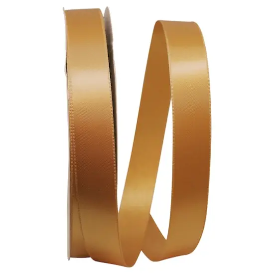 JAM Paper 7/8" x 100yd. Double Face Satin Allure Ribbon Gold {1}