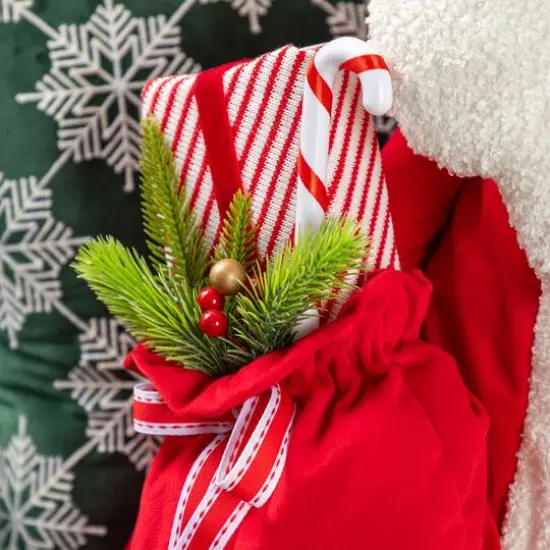 Glitzhome&reg; 60"H Christmas Oversized Fabric Santa With Dangle Legs {7}