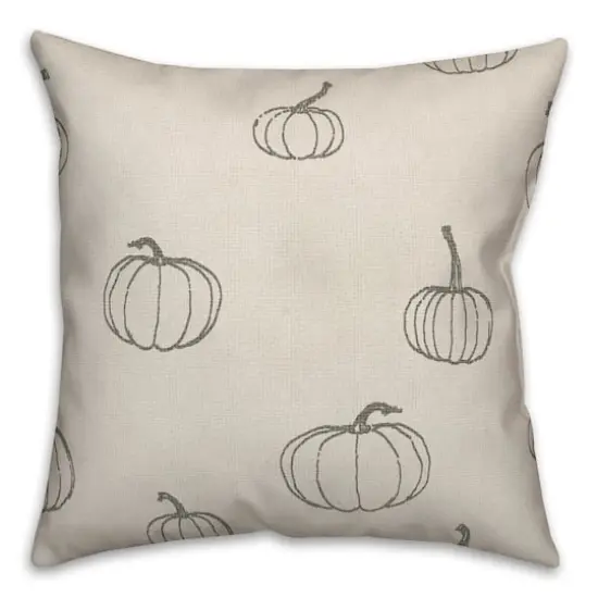 Gray Mini Pumpkin Pattern Throw Pillow {3}