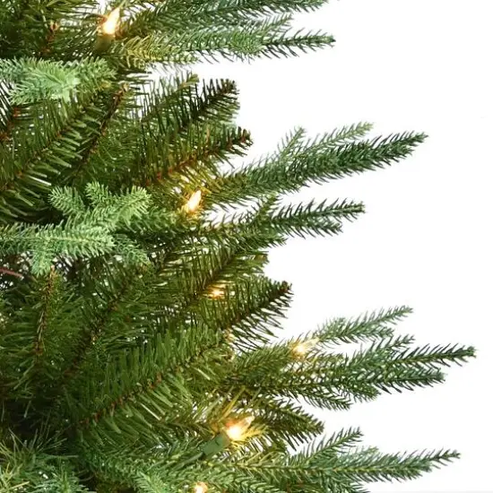 3ft. Pre-Lit Arctic Fir Artificial Potted Christmas Tree, Warm White LED Lights {5}