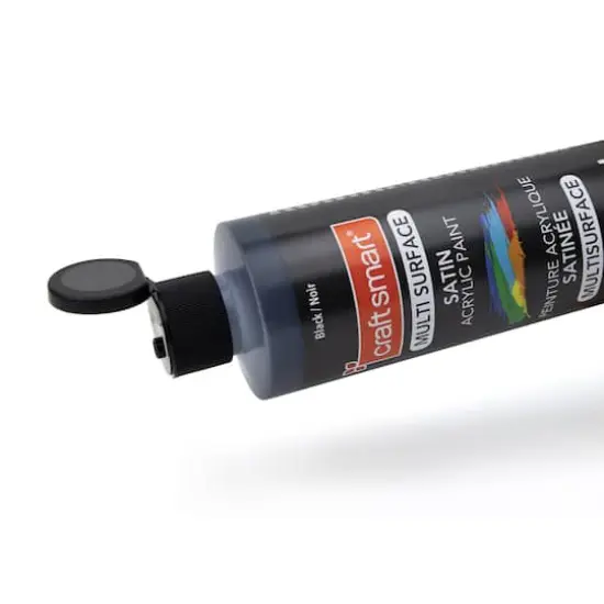 Multi-Surface Premium Satin Acrylic Paint by Craft Smart&reg;, 8oz. Black {5}