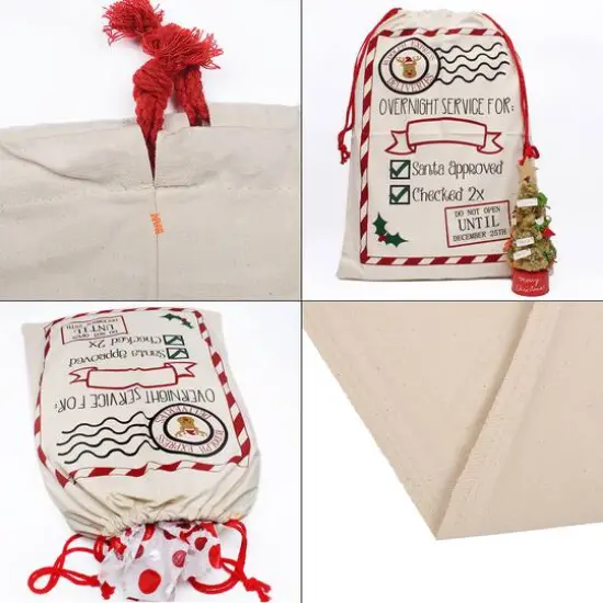 Personality Case&trade; 19" x 26" Rudolph Express Cotton Christmas Drawstring Bag {5}