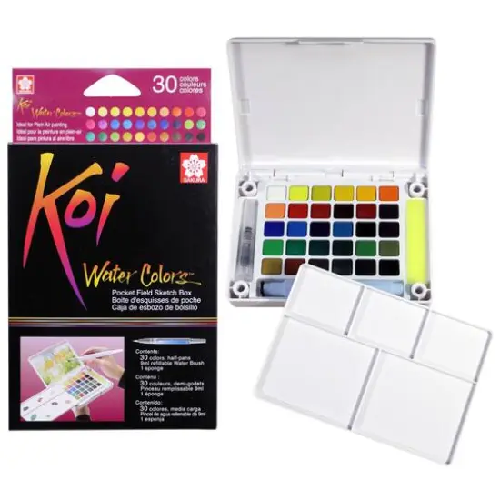 Koi&reg; Water Colors&trade; Pocket Field Sketch Box, 30 Colors {3}